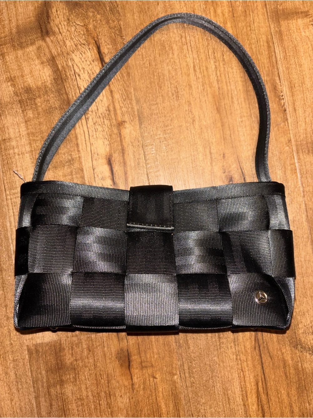 Mercedes Benz Black Woven Seatbelt Shoulder Bag by Harveys made in USA 🇺🇸